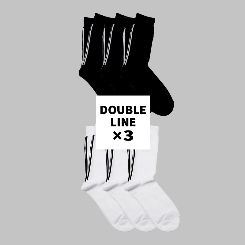 Double line Socks 3개 묶음 상품